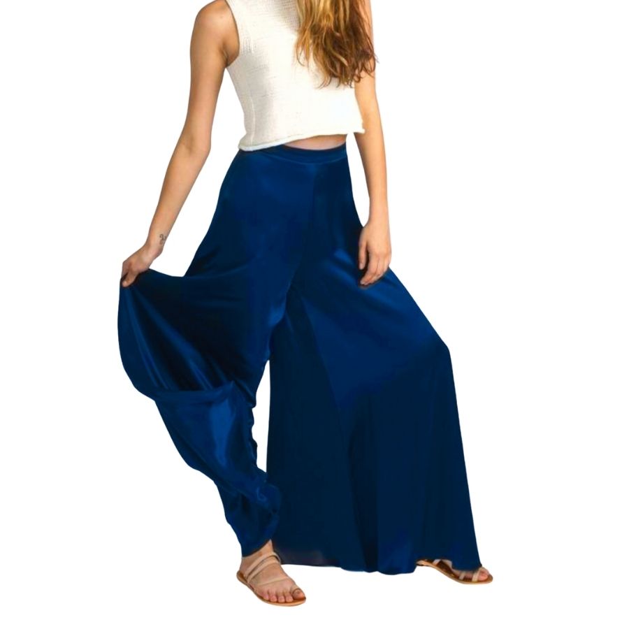Palazzo Luxe Pants - Blue – Dollface-Chique LLC