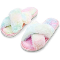 Rainbow Plush Slippers