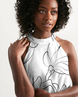 
              B&W Floral - Halter Dress
            