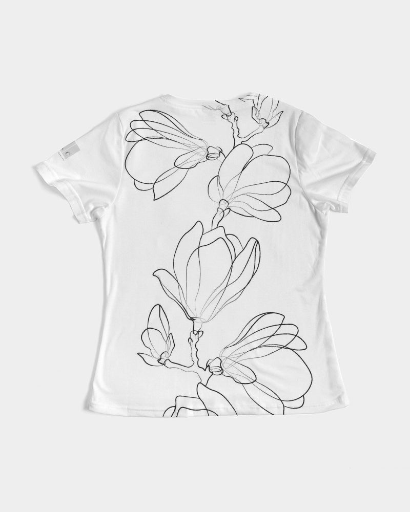 B&W Floral - Fitted Tee