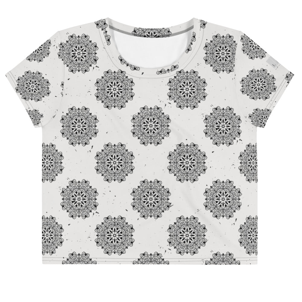 B&W Kaleidoscope - Crop Tee